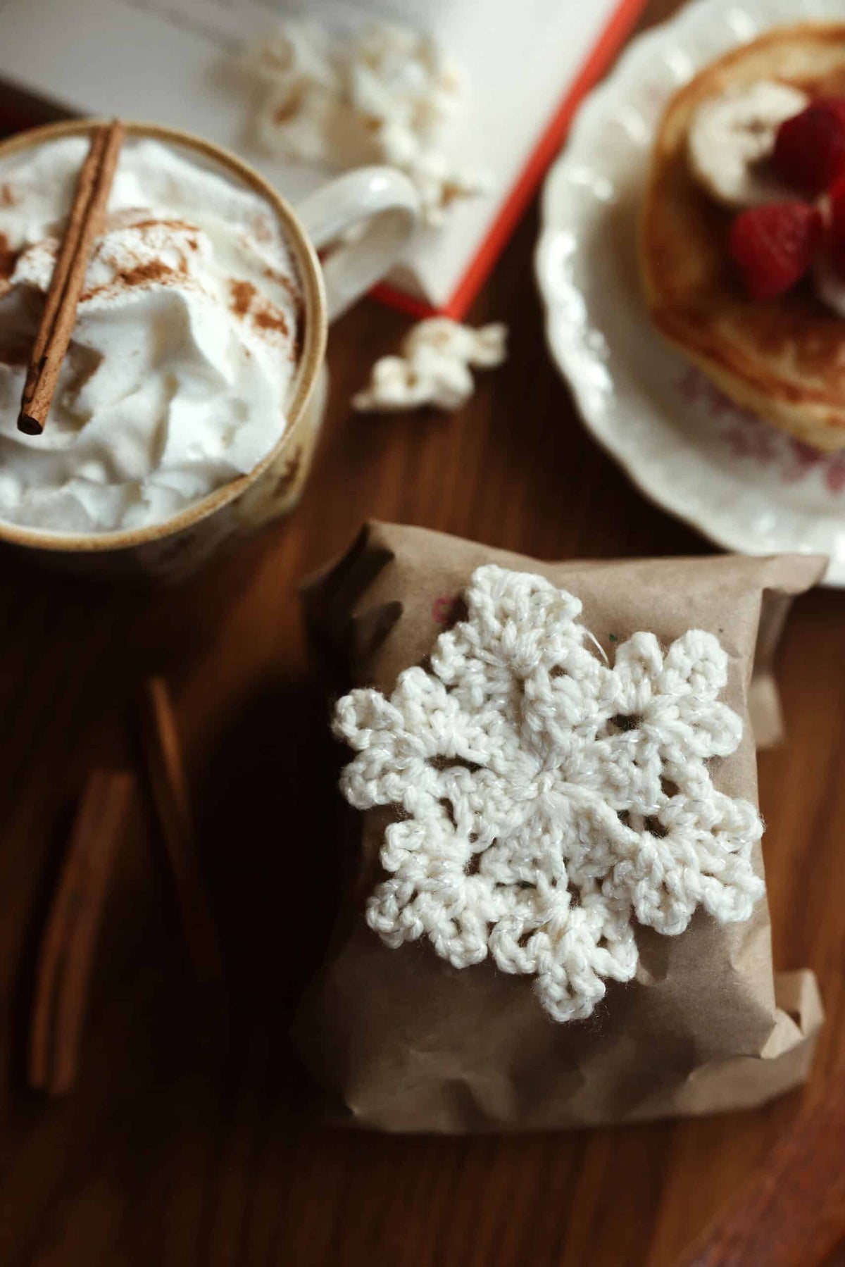Easy crochet snowflake ornament pattern result showing delicate lacework and symmetry