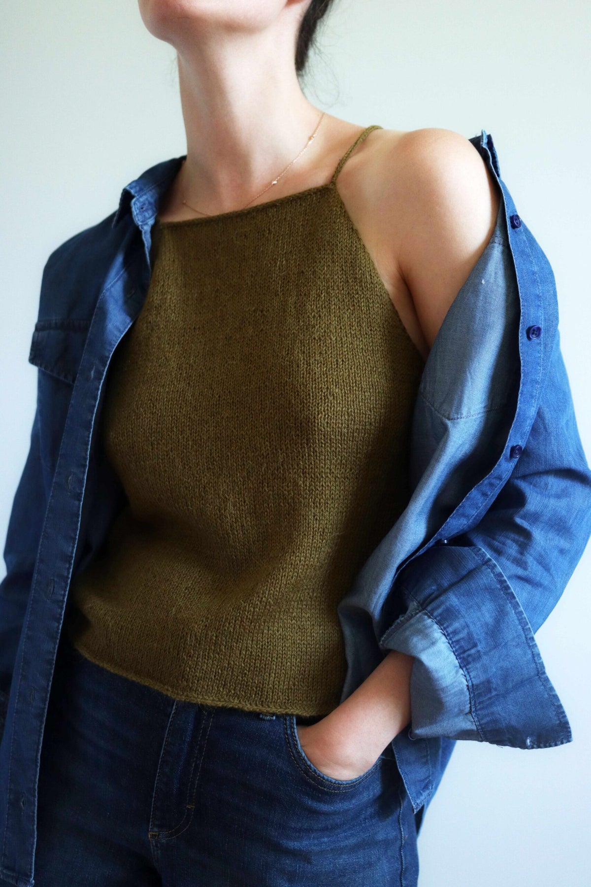 camisole knitting pattern, easy tank top knit pattern, Loft Camisole, summer knit stop pattern beginner knit cami