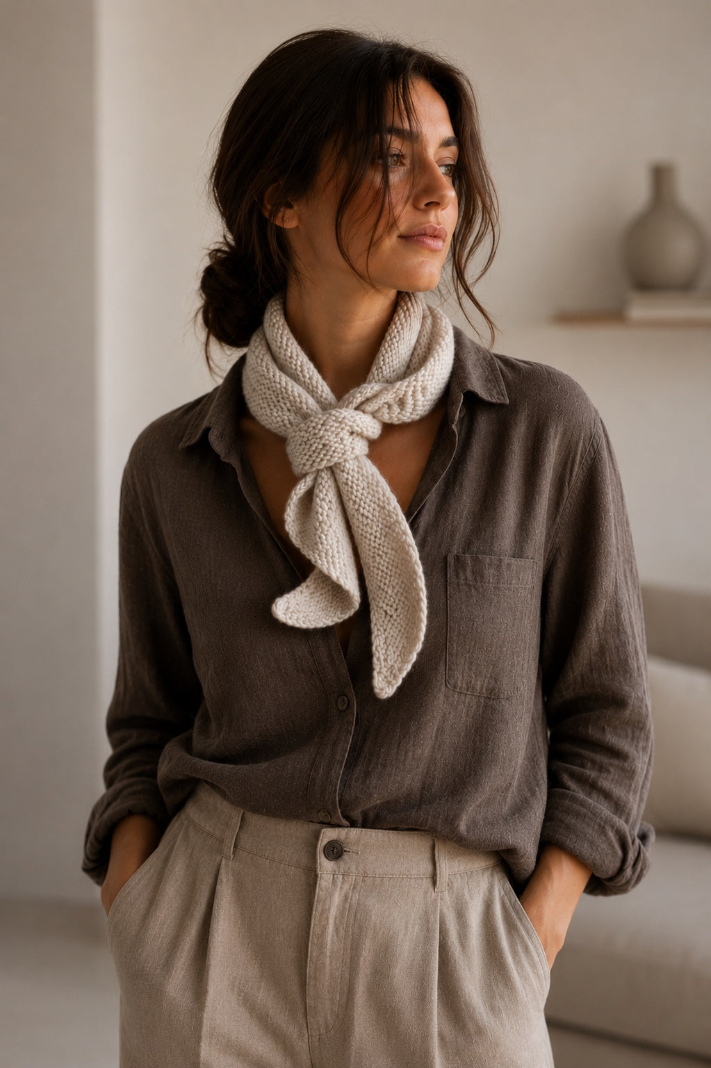 triangle scarf knitting pattern, knit bandana scarf Sunday Scarf
