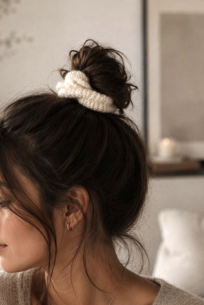 scrunchie knitting pattern knit hair tie easy knit scuncie