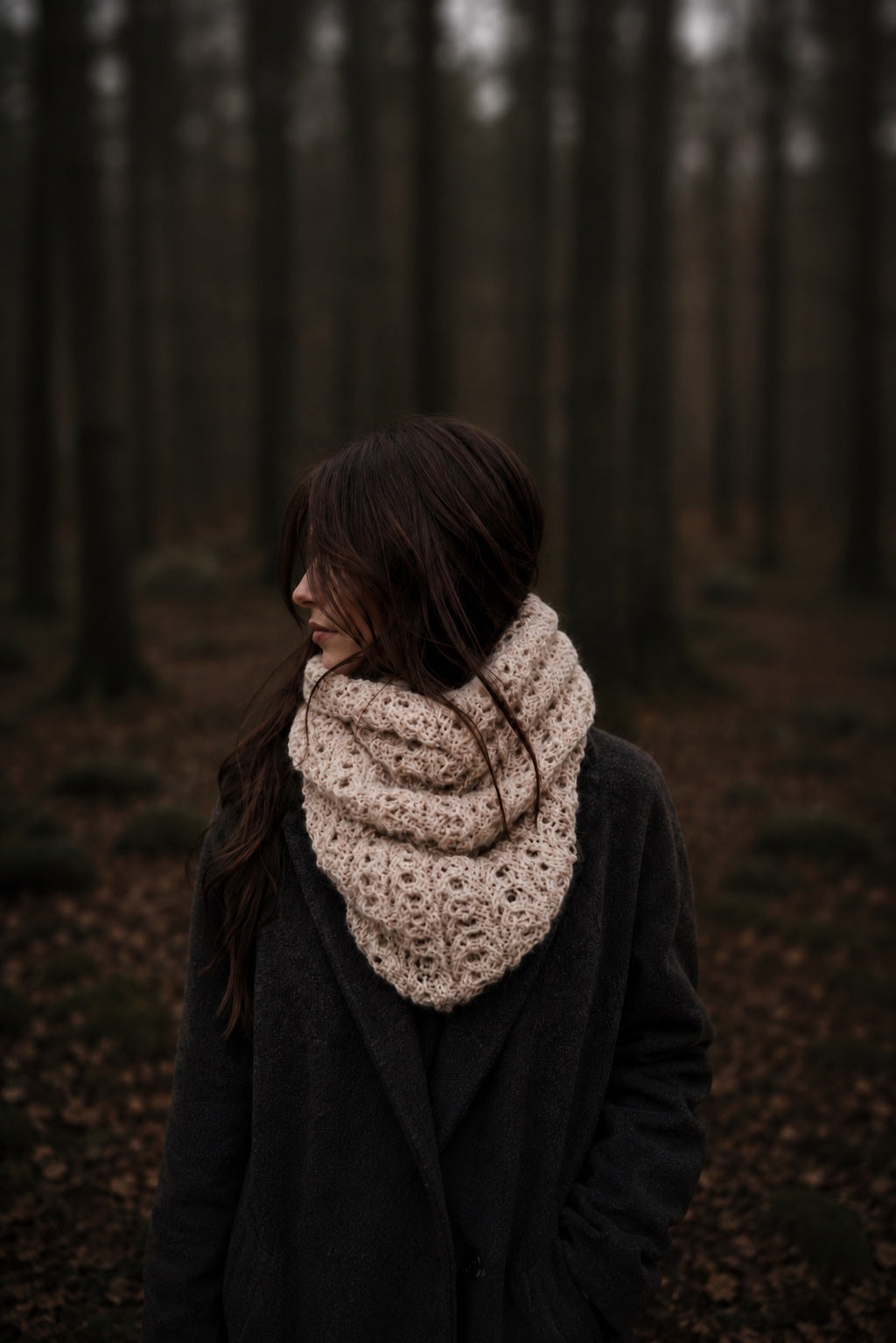 cowl scarf knitting pattern infinity scarf circle scarf Snowfall Cowl