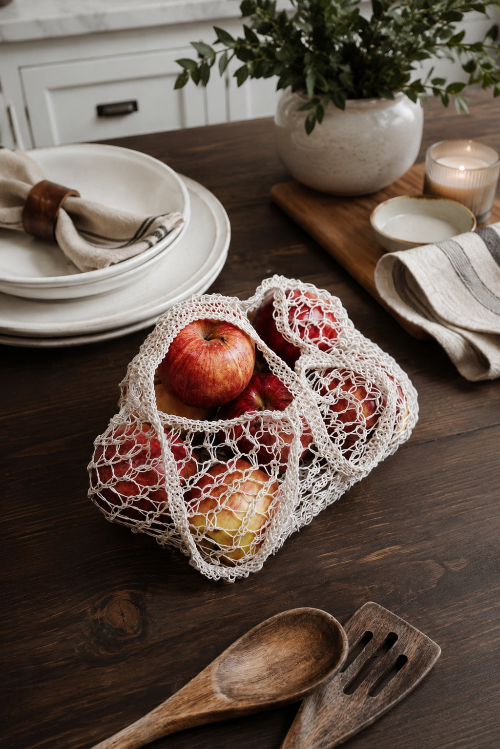 knit produce bag easy knit tote farmers market knitting pattern