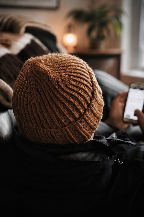 ribbed beanie knitting pattern knit mens hat easy knitting pattern Hickory Beanie