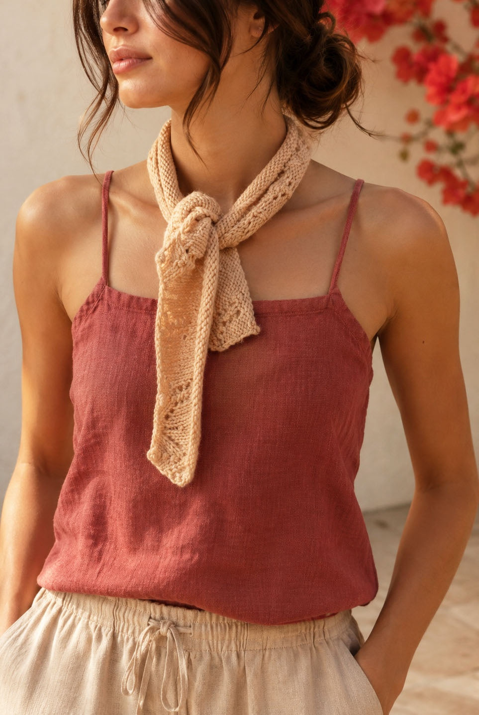 small lace knit scarf bay scarf knitting pattern