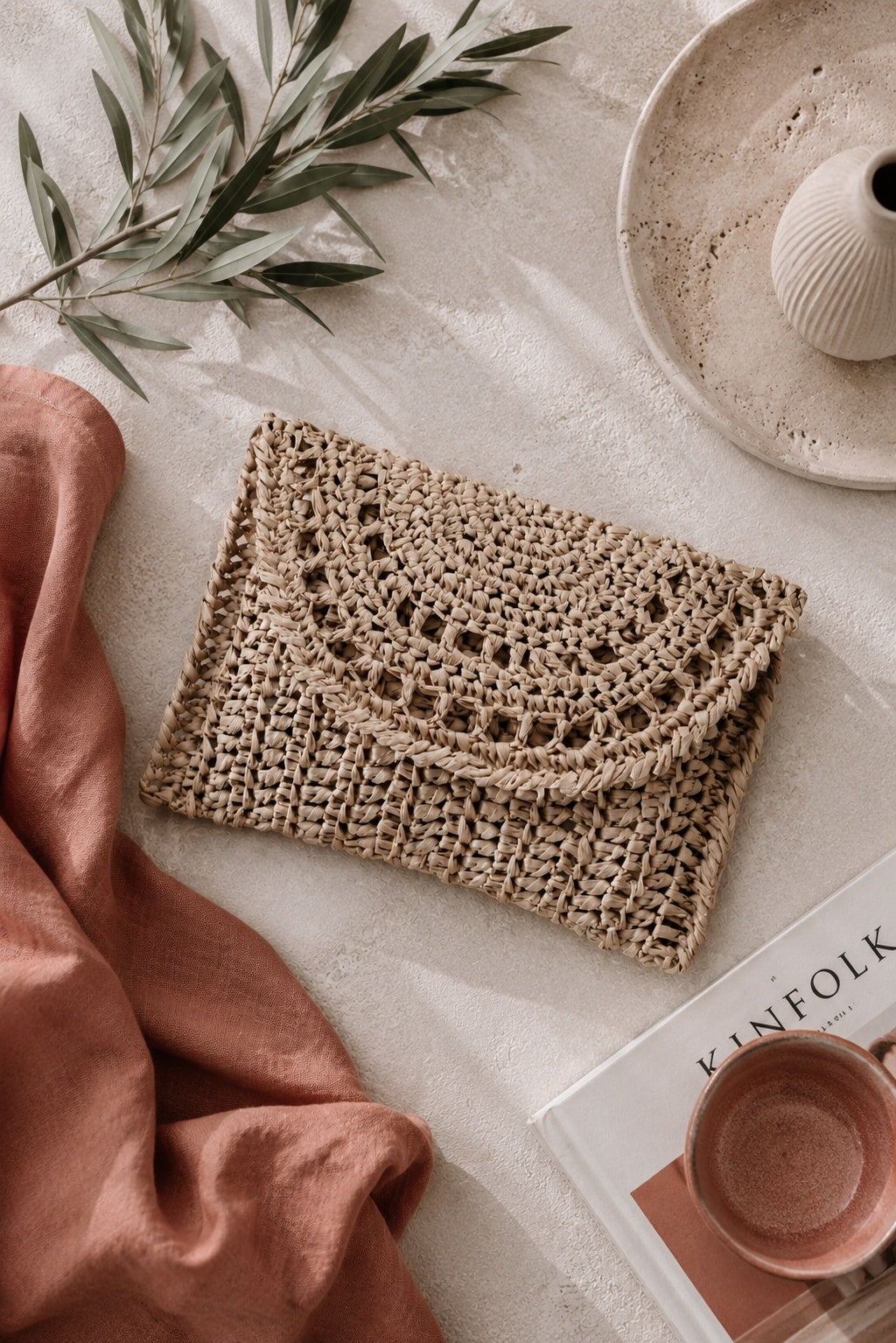 raffia clutch bag easy summer straw purse crochet pattern