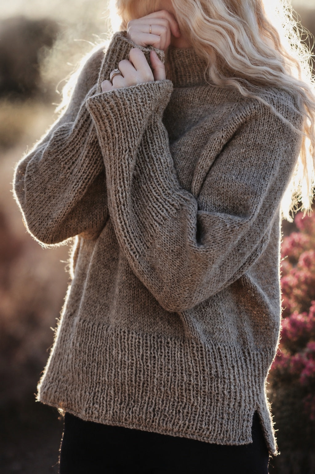 oversize raglan sweater knitting pattern top down knit jumper pullover Comfort