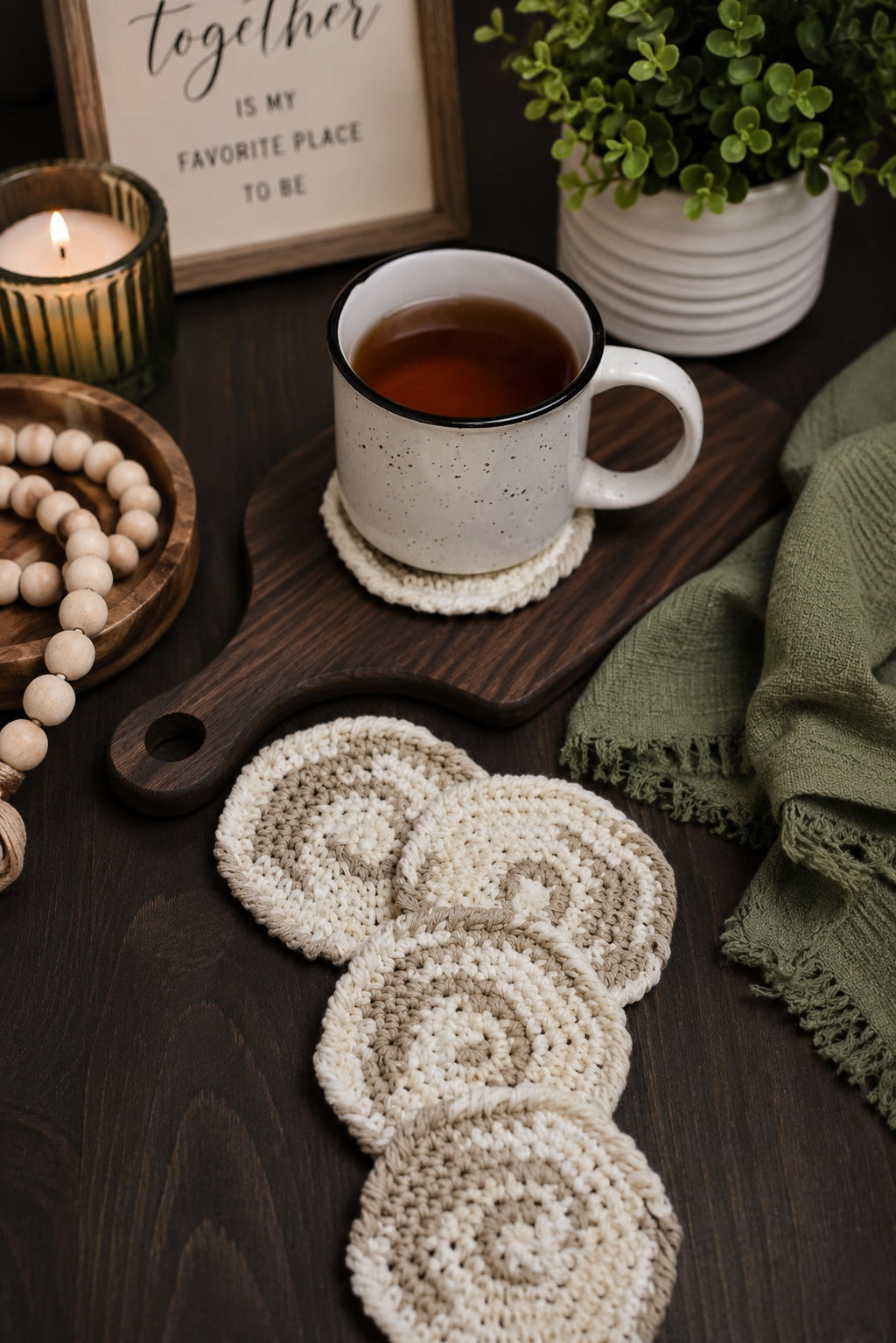 crochet coasters easy crochet pattern kitchen decor round crochet coasters Seaport