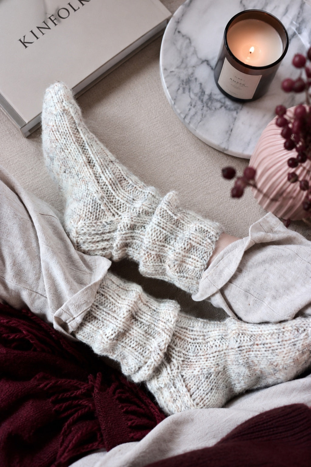 chunky knit socks easy knitting pattern beginner winter socks ribbed House Socks