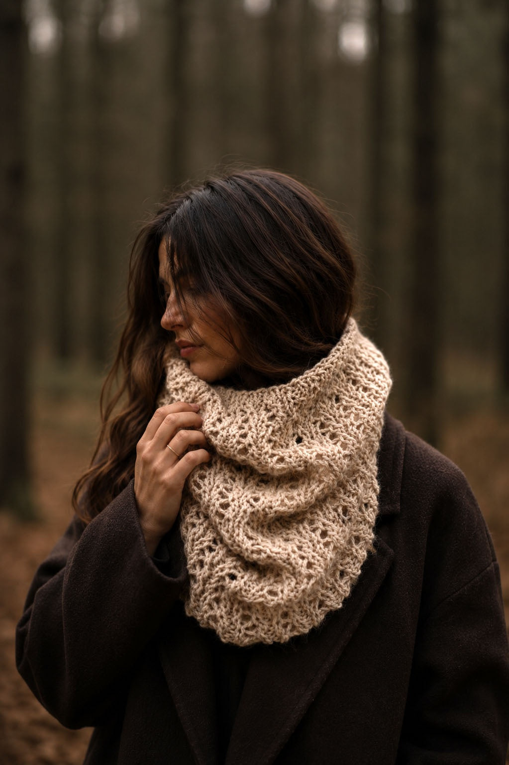 cowl scarf knitting pattern infinity scarf circle scarf Snowfall Cowl