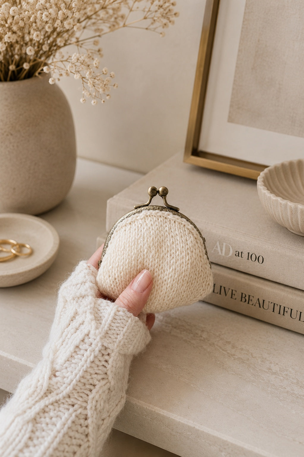 knit coin purse knitting pattern kiss lock wallet bag knit pattern