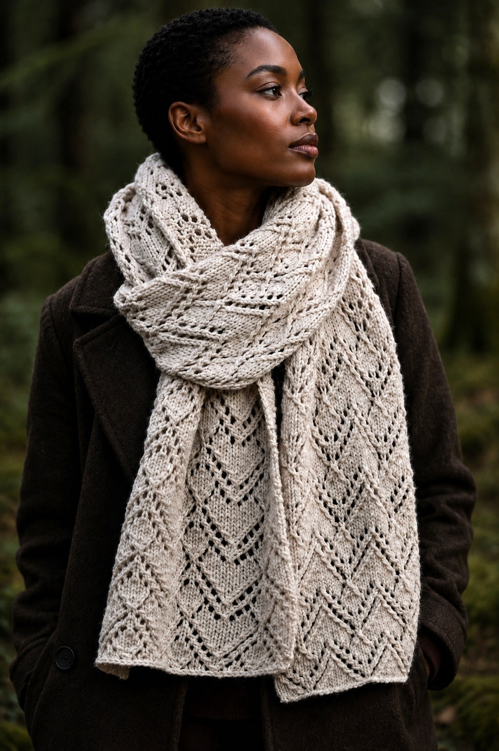 lace scarf knitting pattern fall fashion knit scarf, easy women knit scarf pattern Glacier