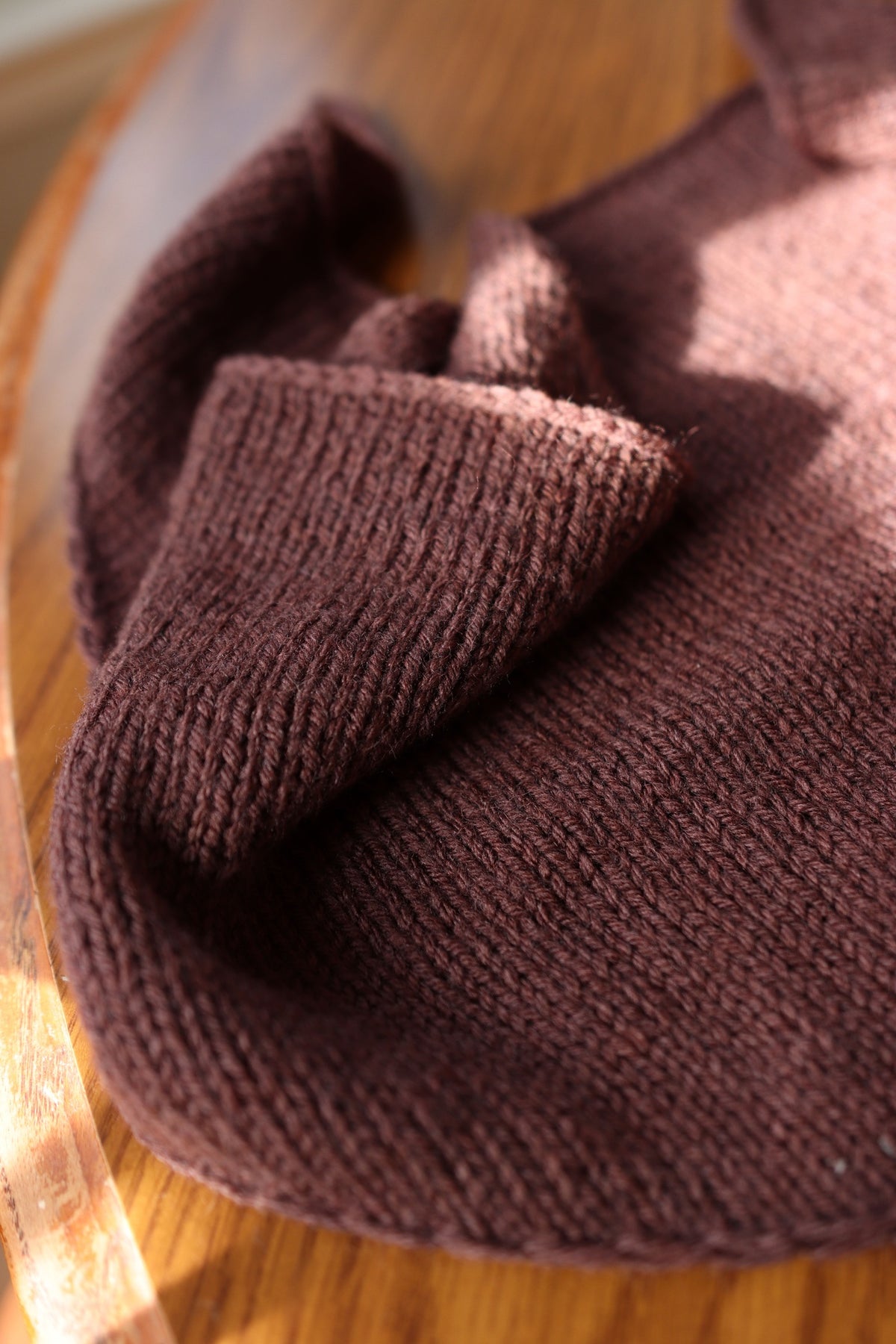 Easy knit bandana scarf pattern detail showing simple stitch work