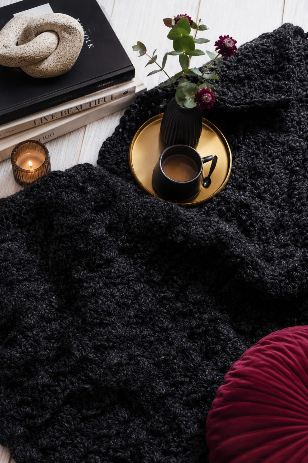 chunky crochet throw blanket pattern easy crochet hygge decor Alluvial Throw