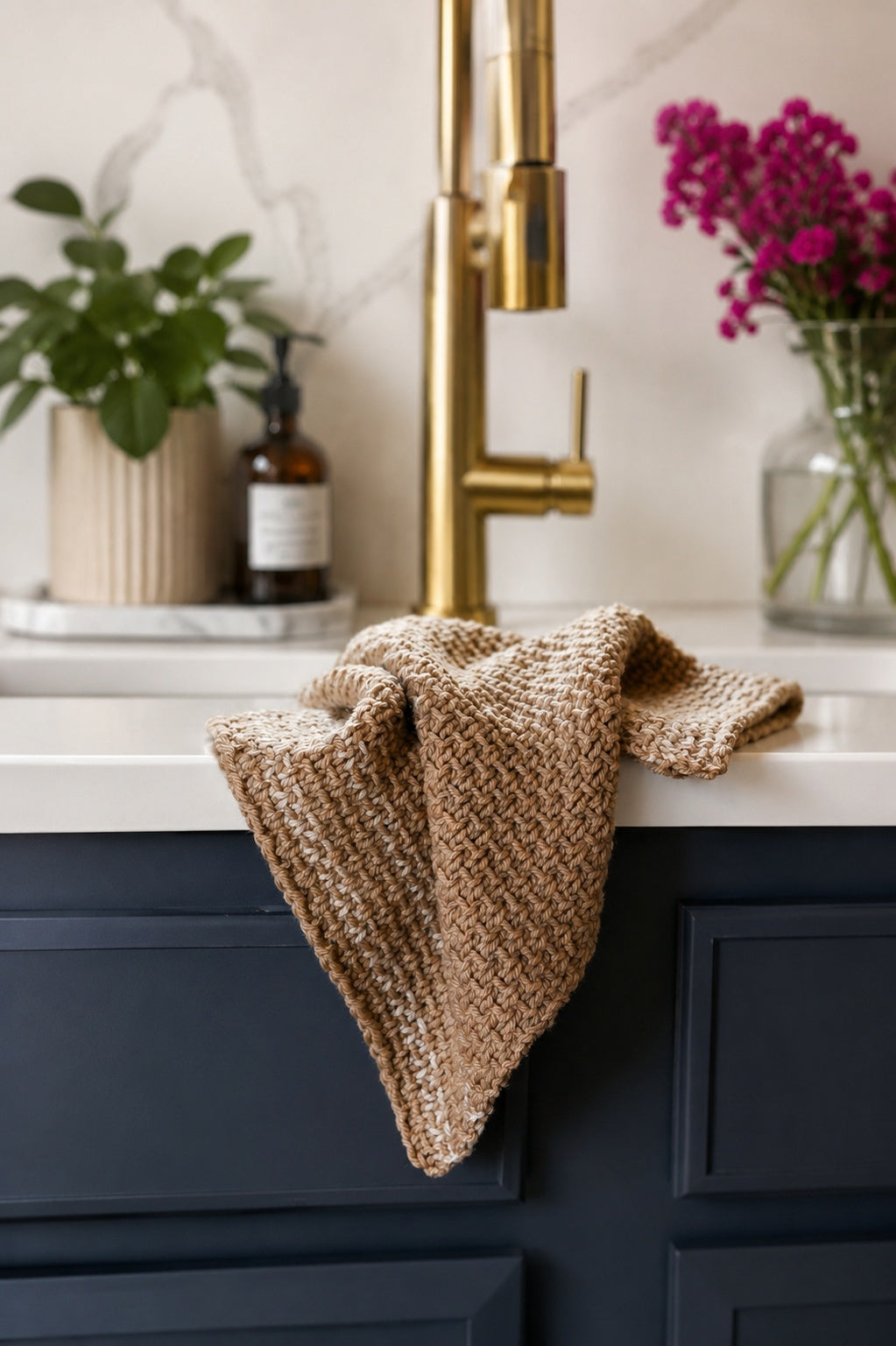tea towel knitting pattern modern farmhouse knit decor Homestead Towel