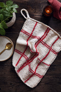 plaid knit tea towel knittign pattern tartan kitchen decor knit pattern Plaid Hand Towel