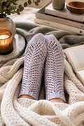 lace socks knitting pattern women knit crew socks beginner easy knit socks Seabrook Socks
