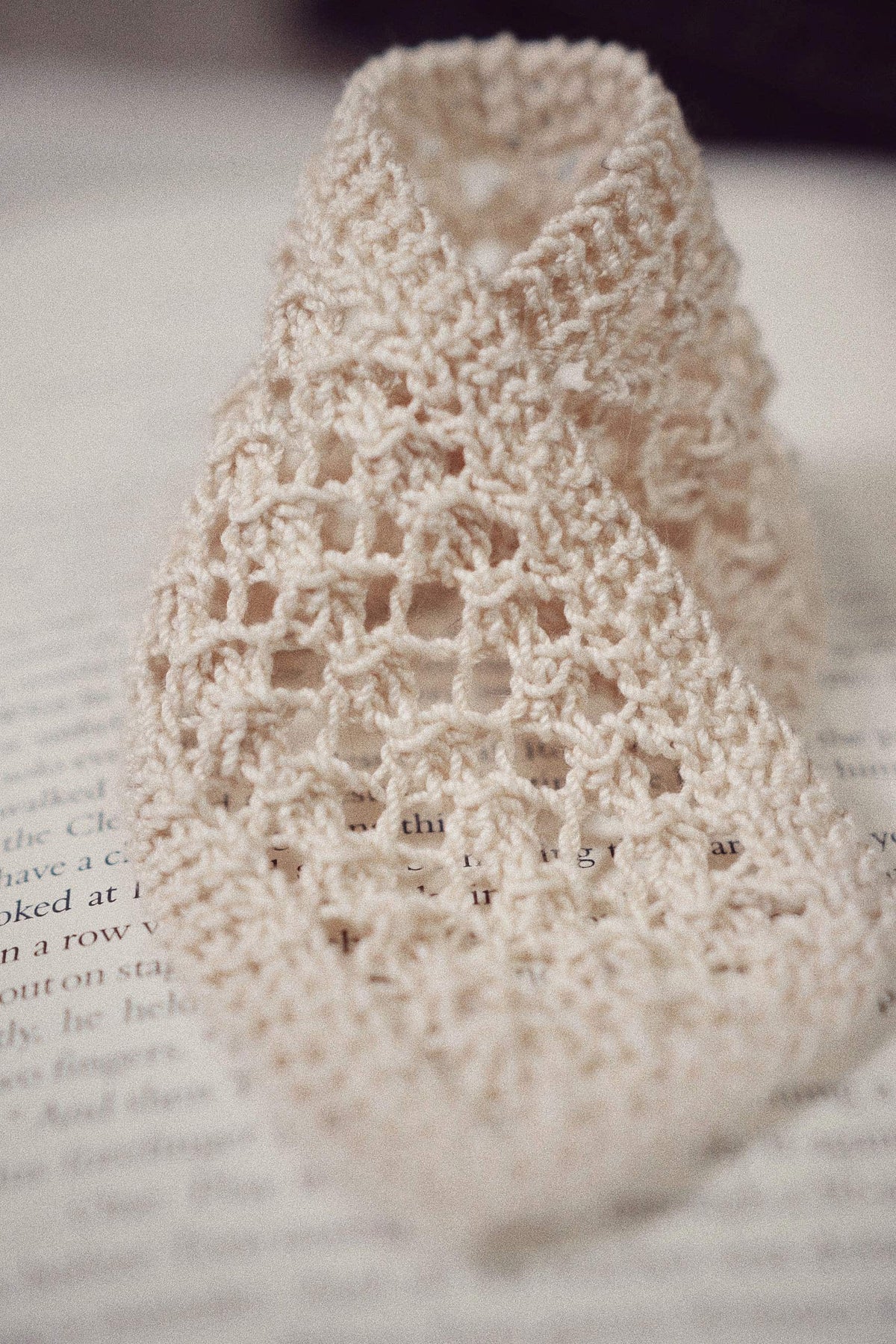 Classic lace bookmark knitting pattern showing intricate stitch work