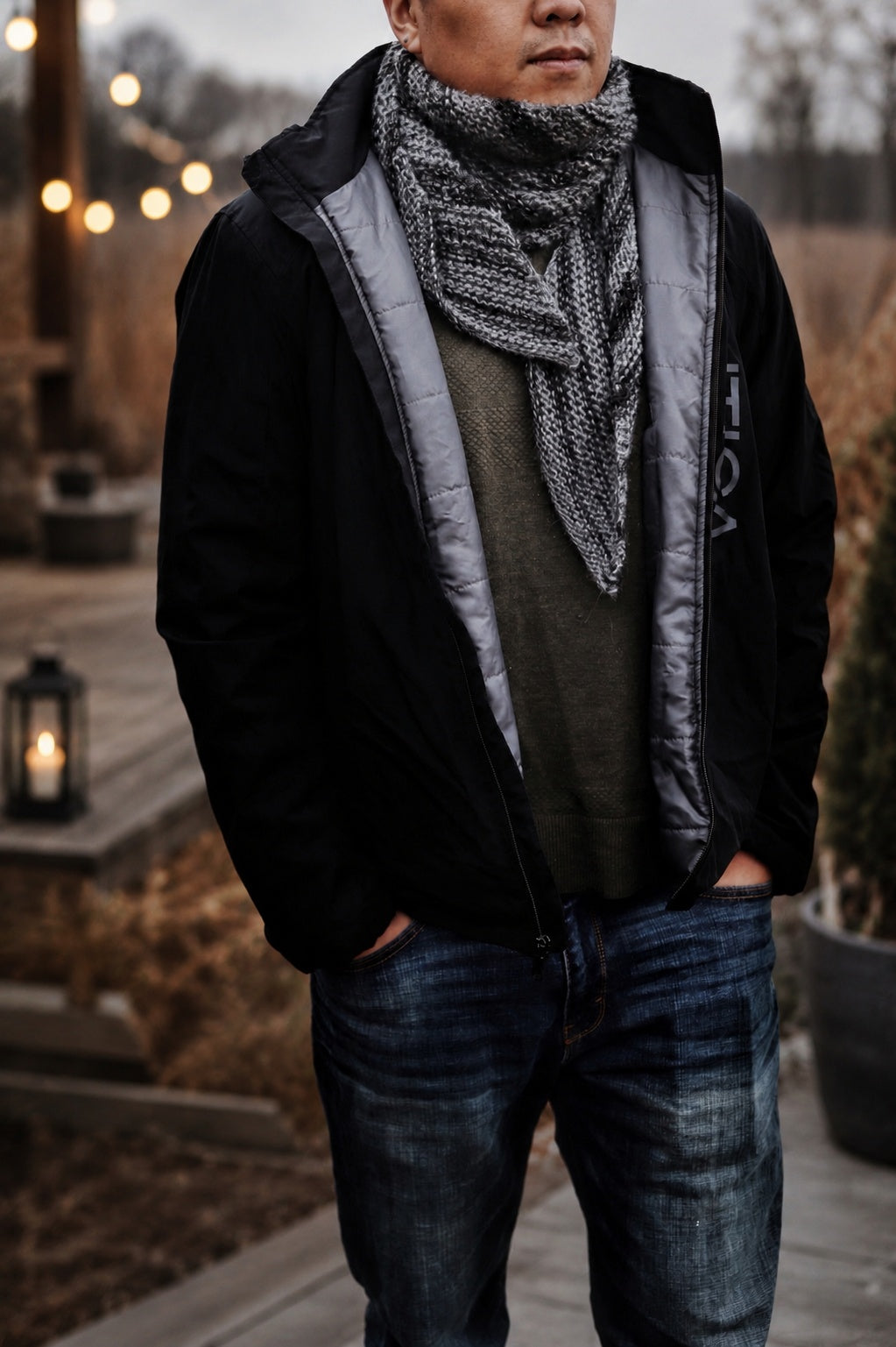 mens scarf knitting pattern tapered ends Altitude