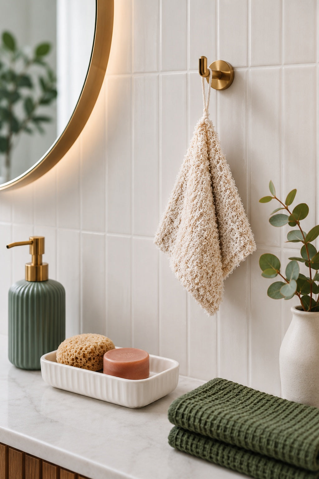 knit wash cloths bathroom decor knitting pattern Pebble