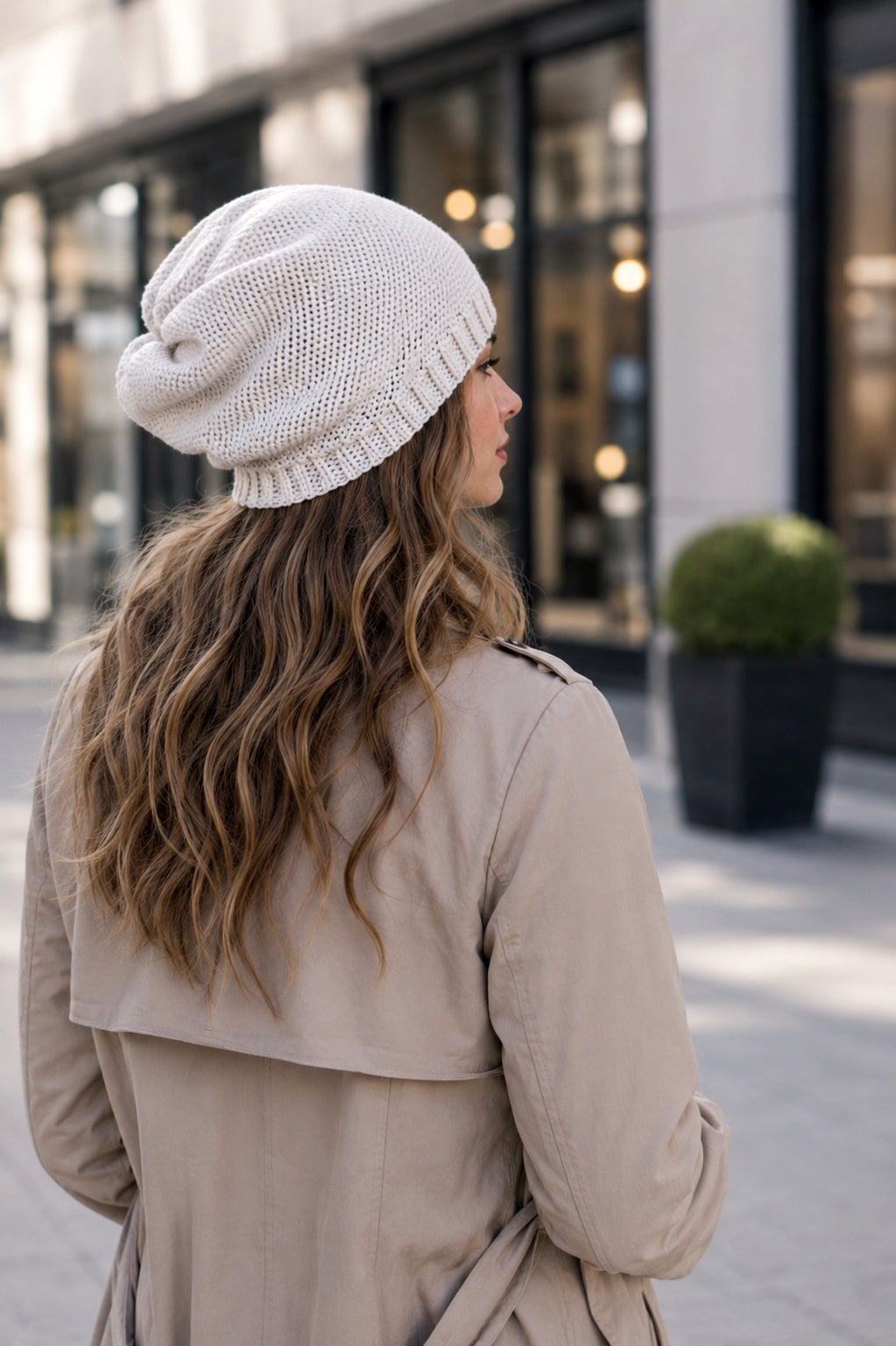 knit slouchy hat slouch beanie Fleur Beanie knitting pattern