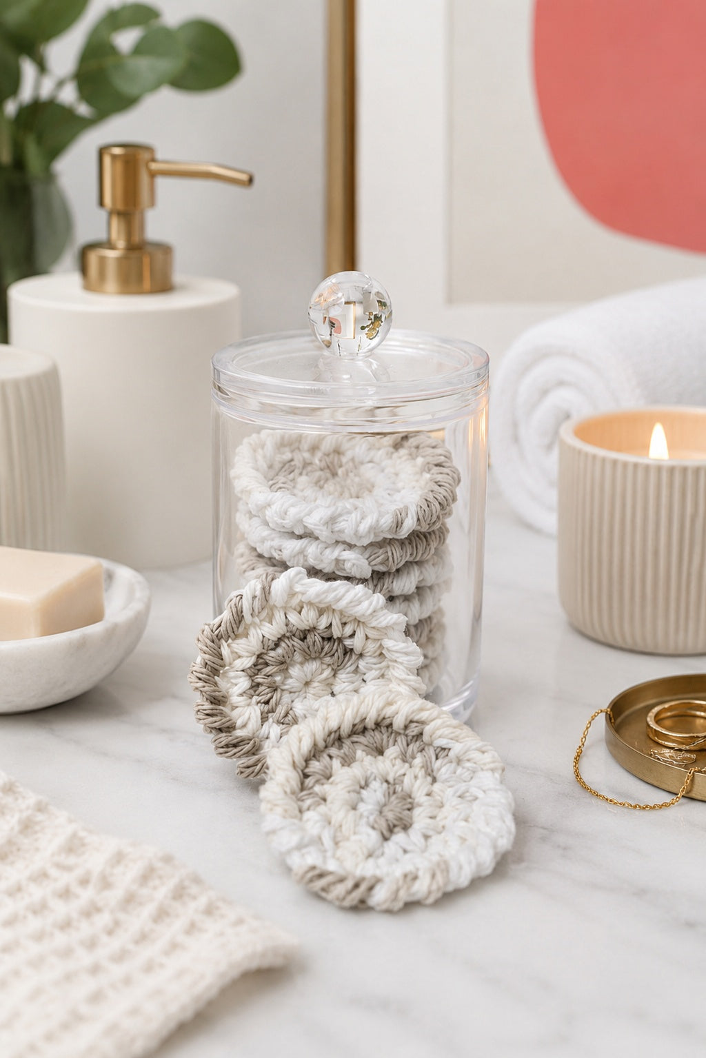 crochet makeup remover rounds easy crochet bathroom spa decor Universal