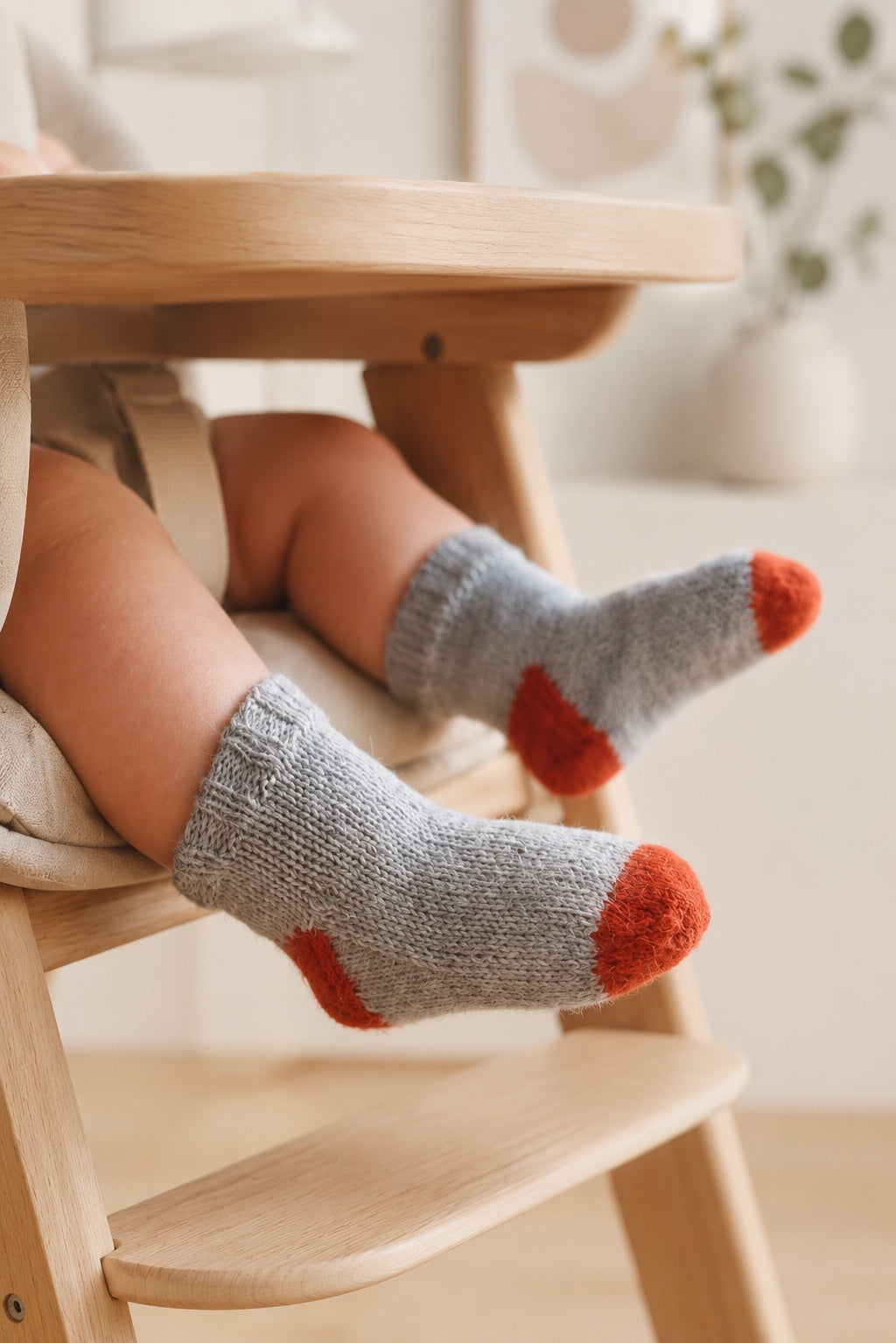 Cozy toddler socks knitting pattern featuring seamless stockinette construction