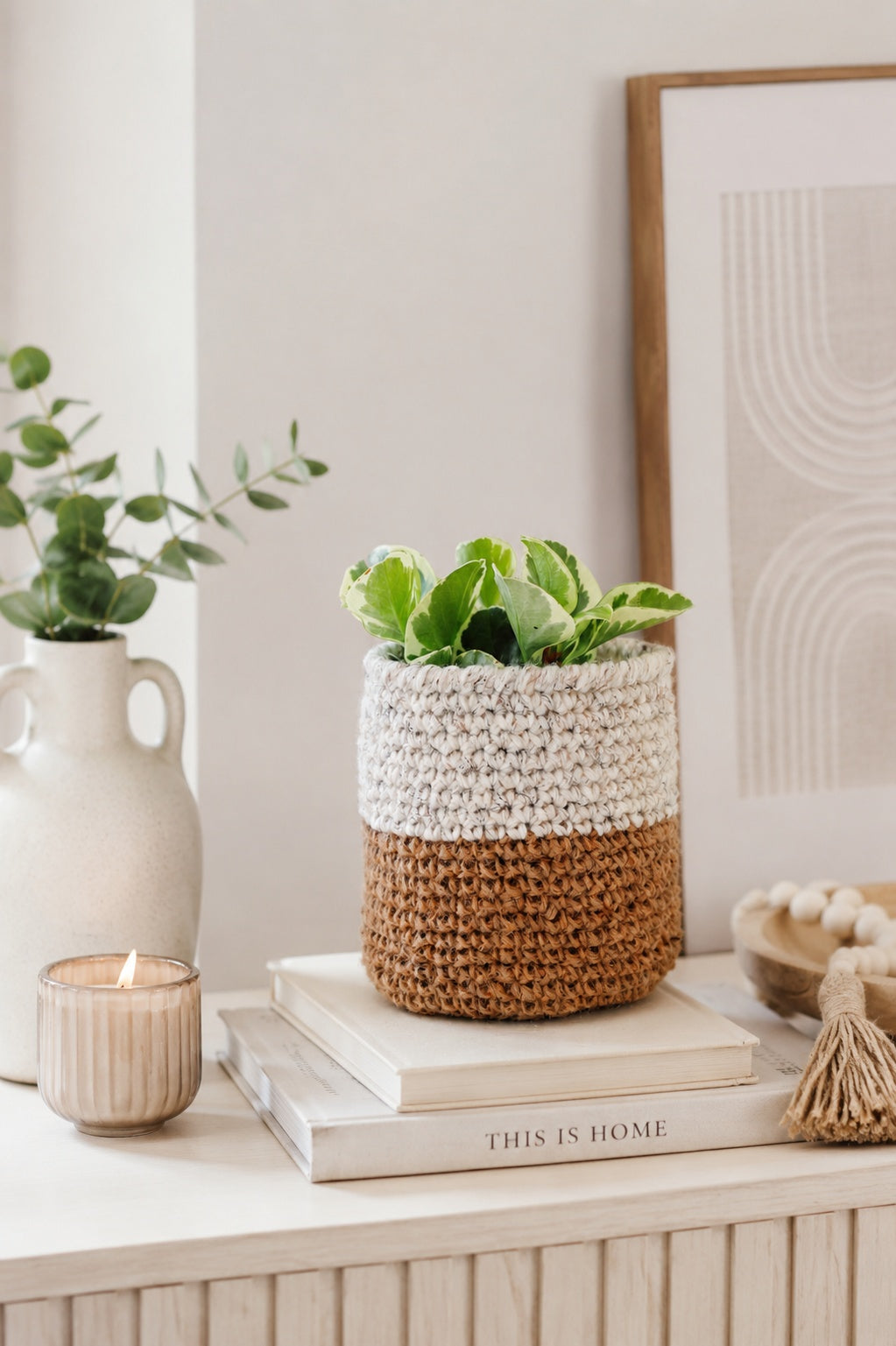 storage basket crochet pattern plant holder toy nursery decor crochet basket Jute Basket