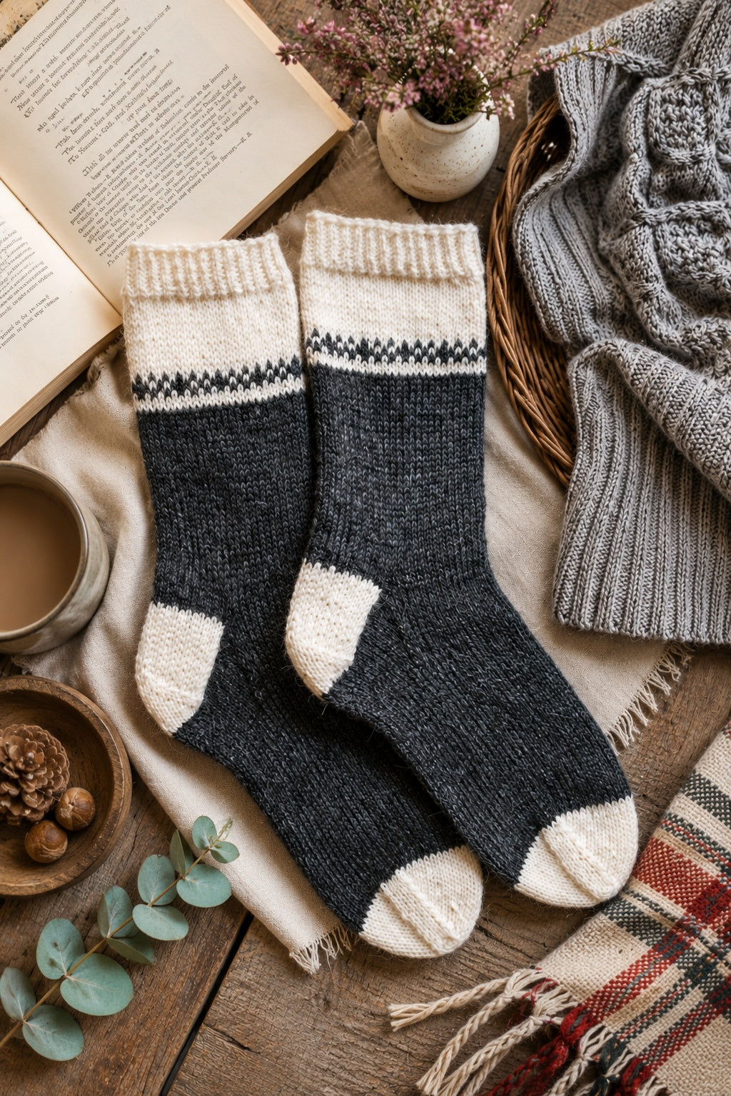 patternfair isle knit sock pattern August Socks crew socks