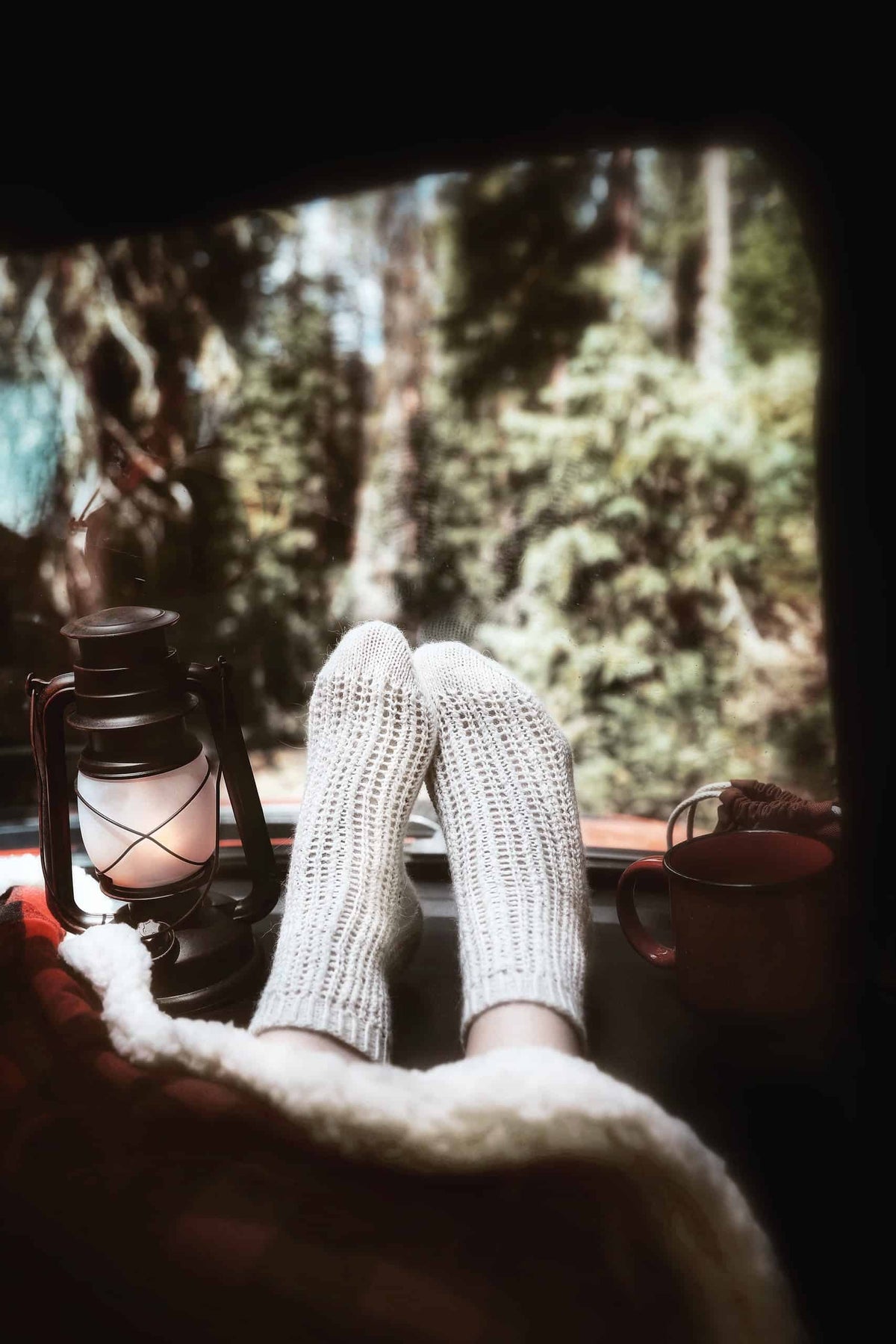 Side view of Snowfield socks knitting pattern displaying winter-inspired lace details