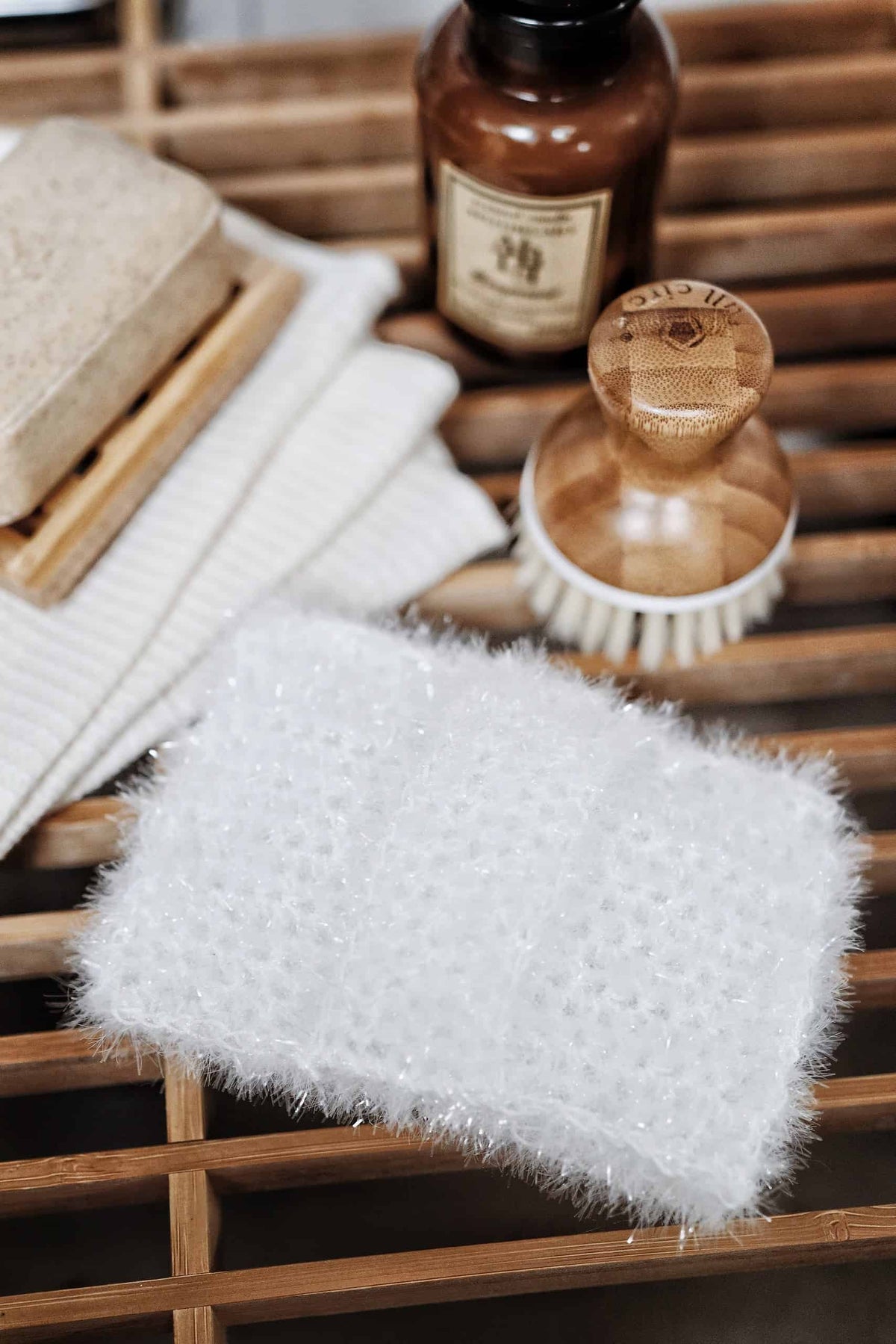 Beginner-friendly crochet sponge pattern in eco-friendly cotton yarn