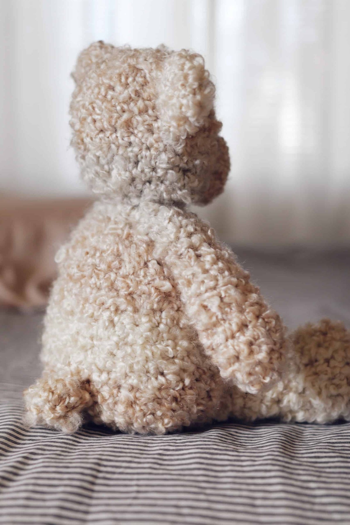 Adorable crochet teddy bear toy perfect for baby nursery or handmade gift
