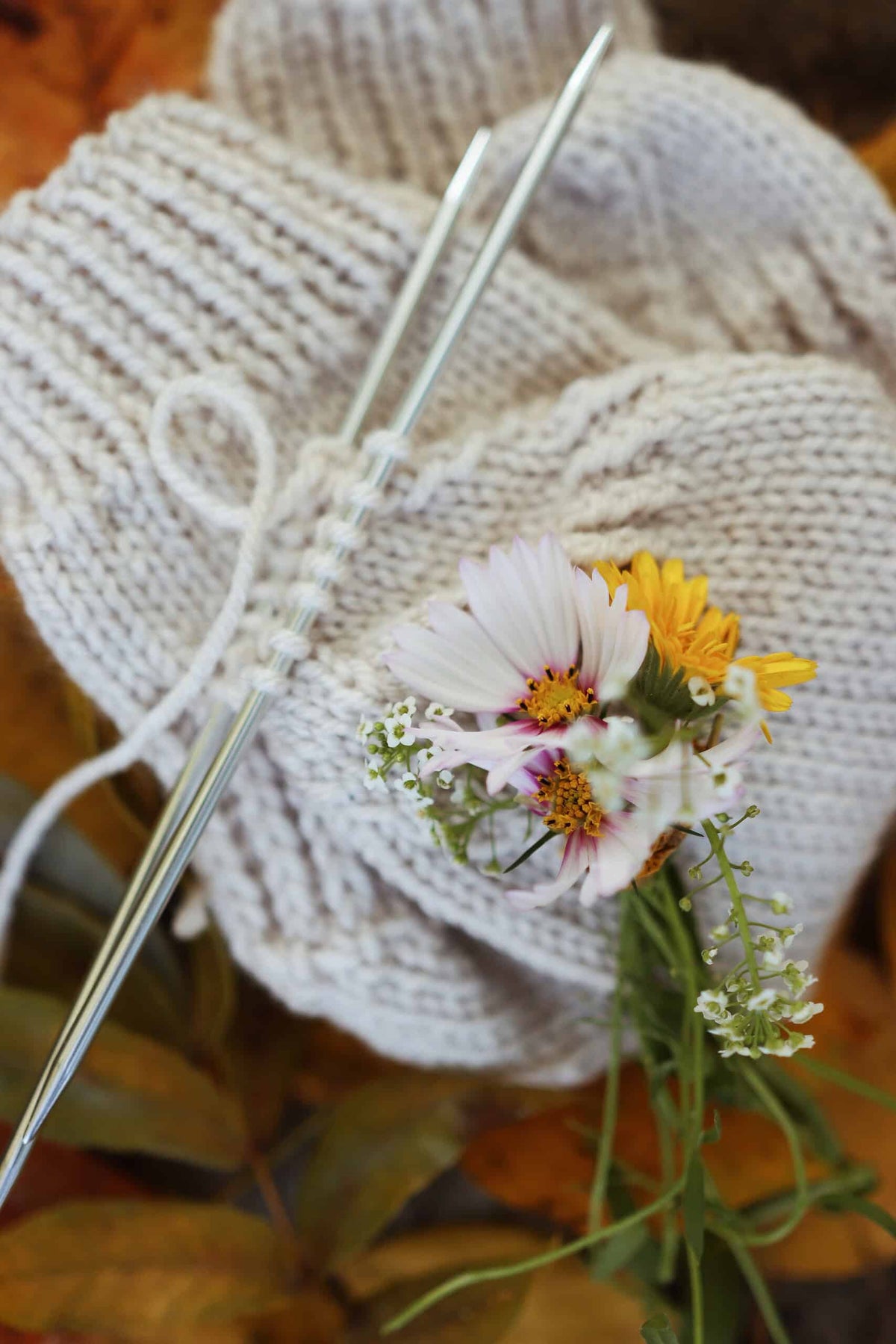 Cozy worsted weight knit socks pattern detail showing plush fabric texture