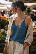 camisole knitting pattern vneck tank top easy knit pattern Bluebell Camisole