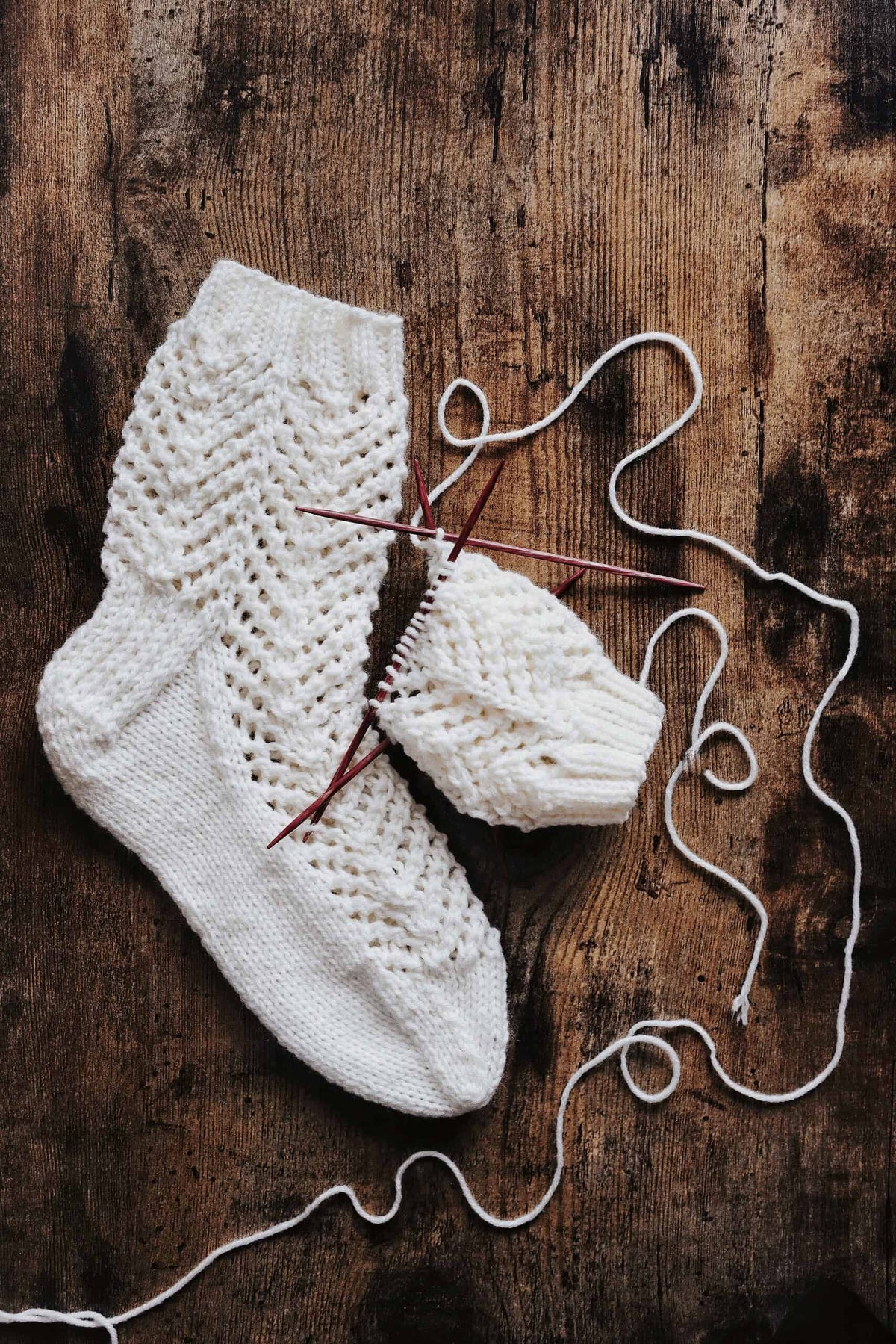 Seabrook ankle socks knitting pattern detail shot