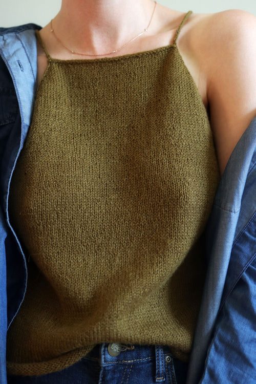 tank top knitting pattern, easy knit camisole pattern, Loft Camisole, summer tank cami knit pattern beginner