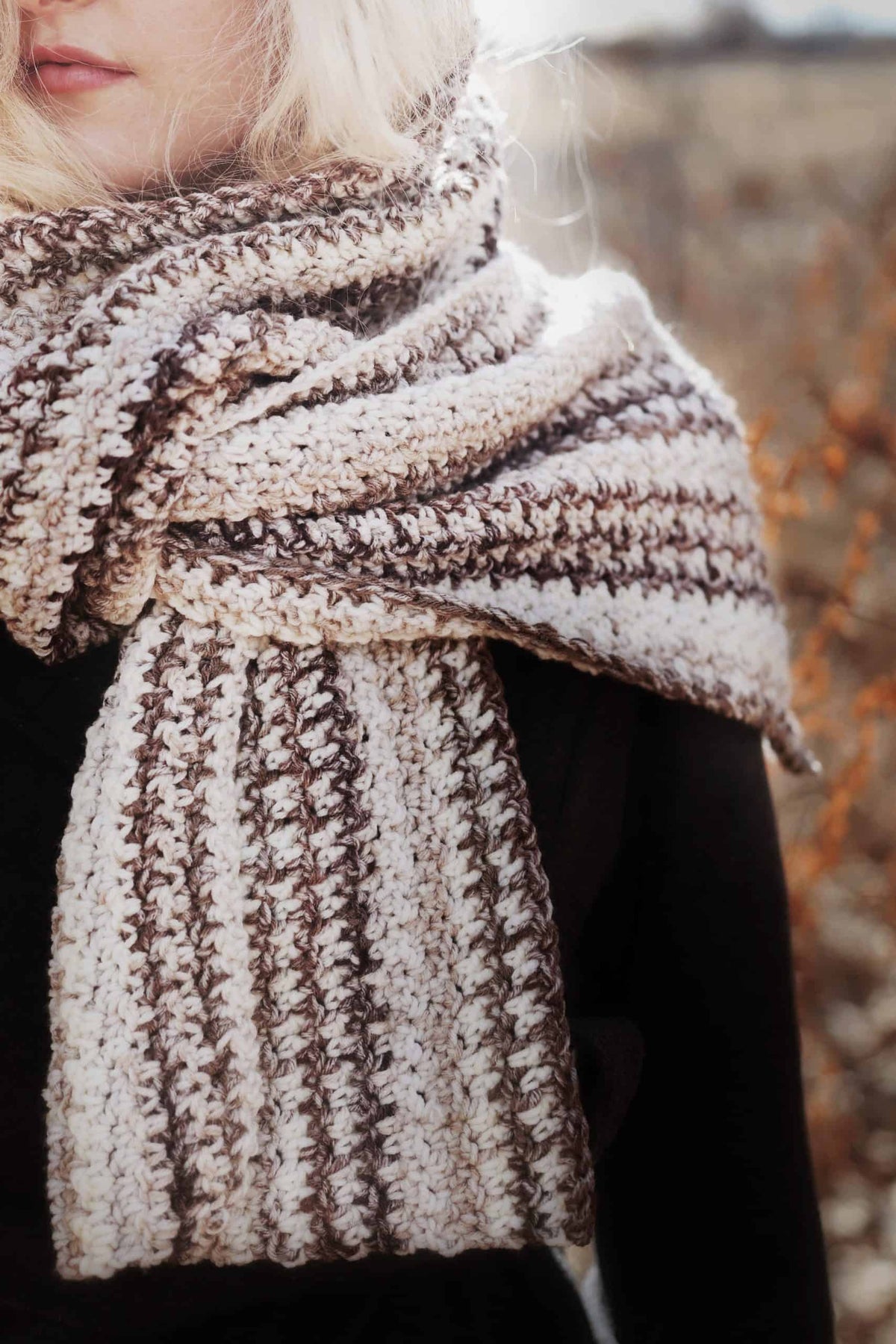 crochet houndstooth scarf crochet pattern easy crochet fall oversize chunky scarf meadow scarf crochet pattern