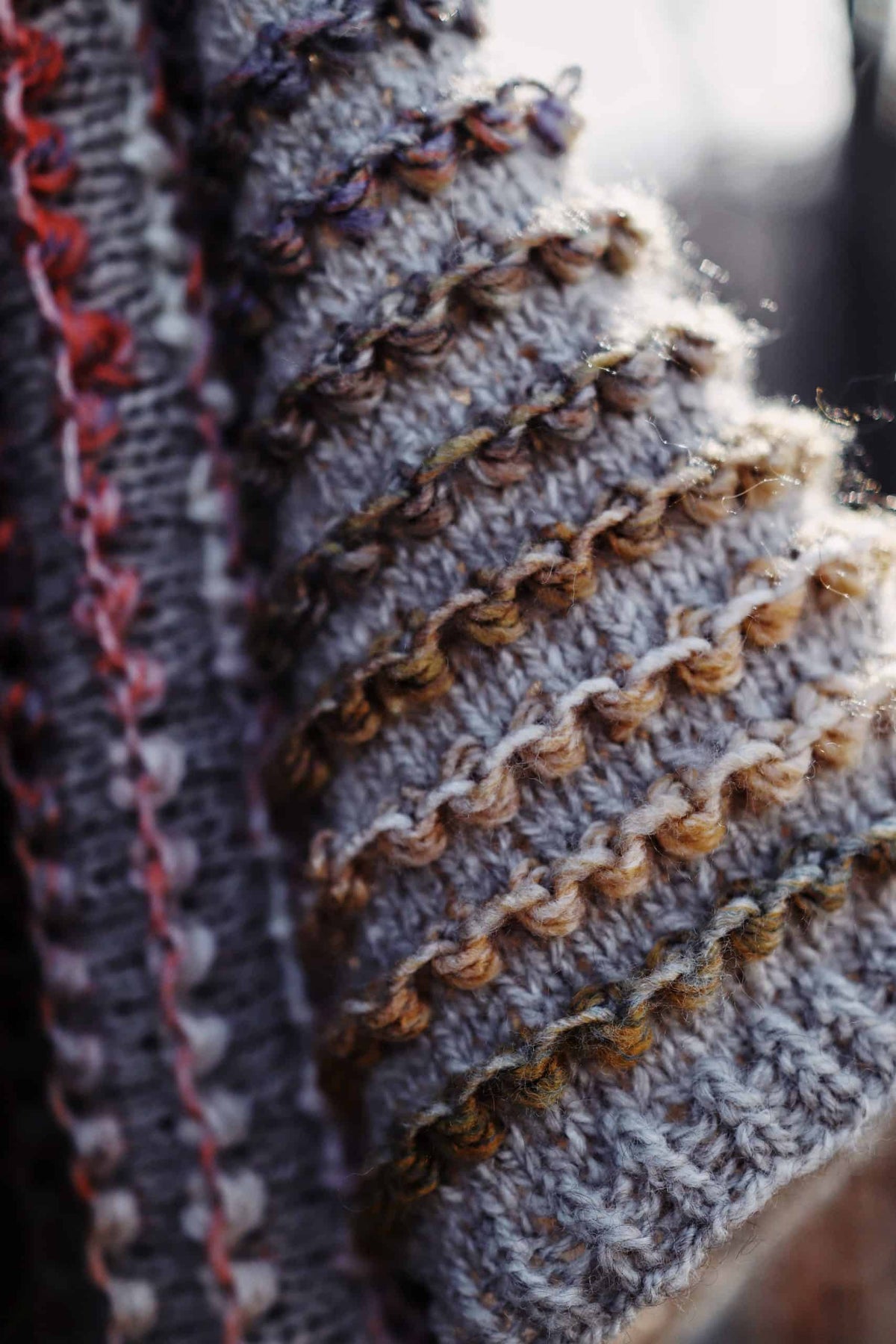 The Rosewood Cowl beginner-friendly knitting pattern with gradient color shifts