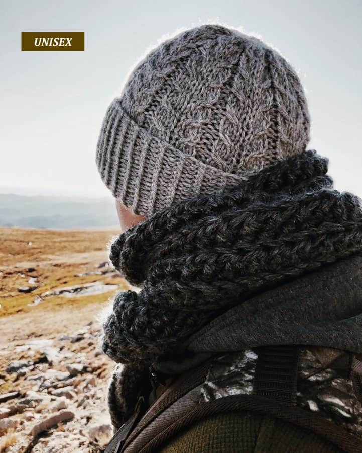 Beginner-friendly ribbed crochet scarf draped elegantly, The Halston Scarf pattern