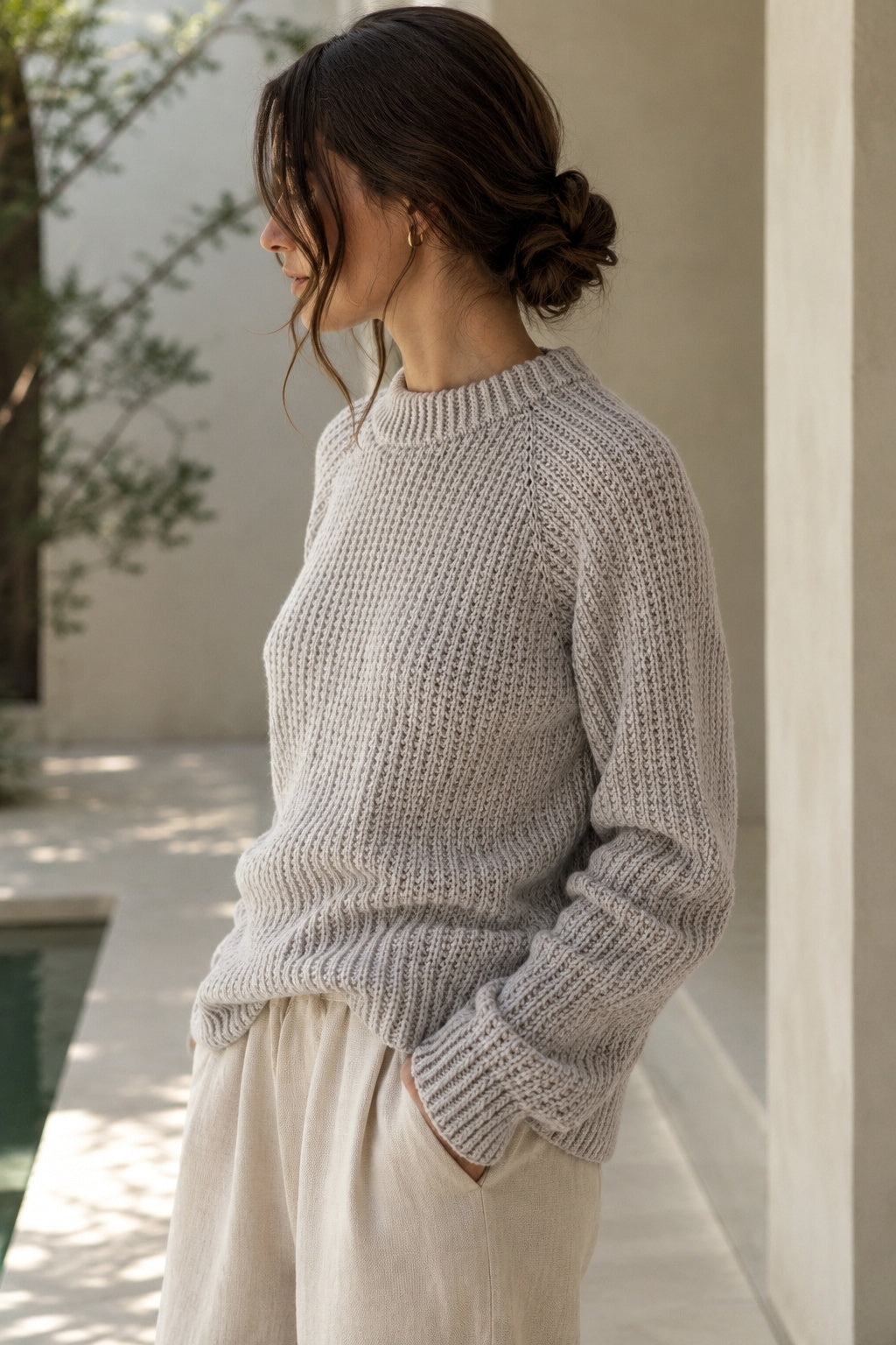 textured raglan sweater knitting pattern easy knit pullover Hawthorn Sweater Darling Jadore