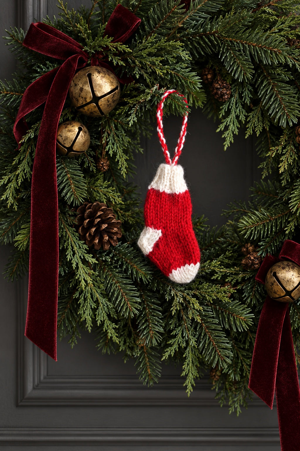 mini knit sock stocking ornament easy knit pattern