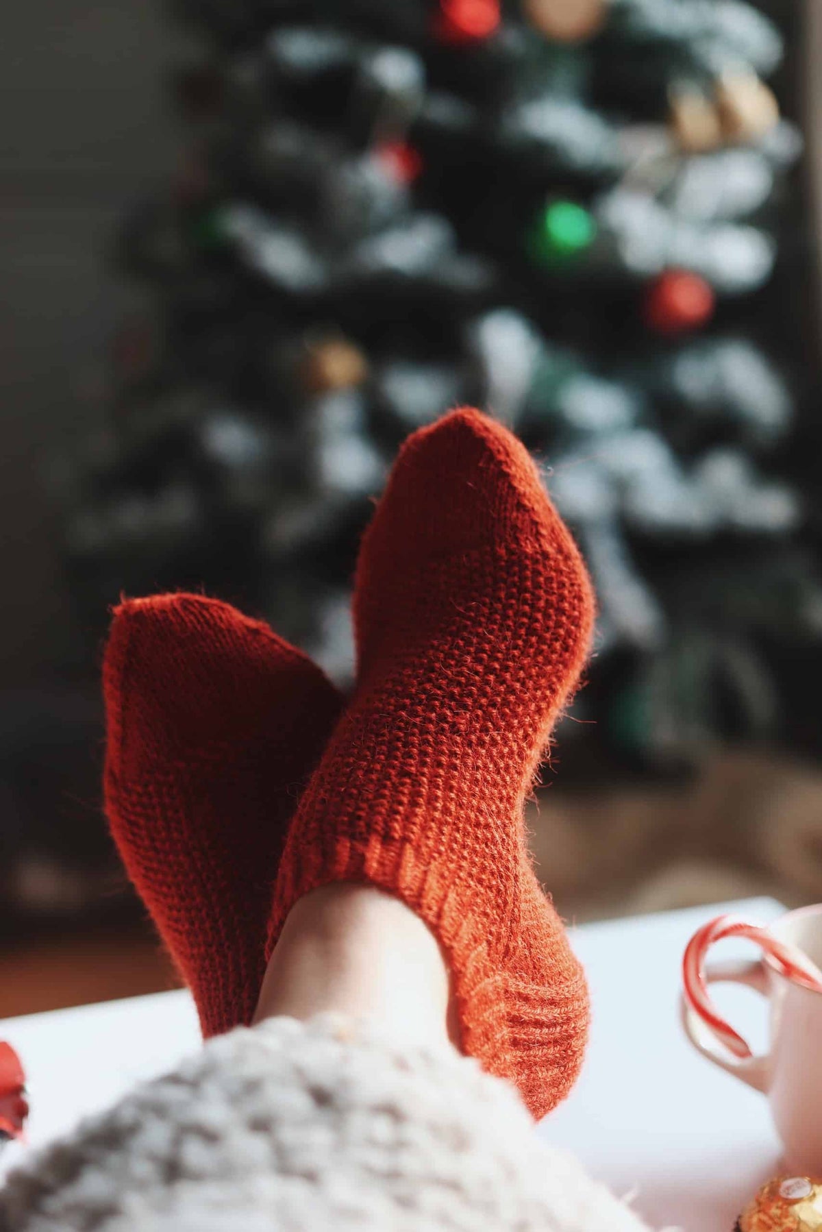Classic shortie socks knit pattern showing sturdy heel construction