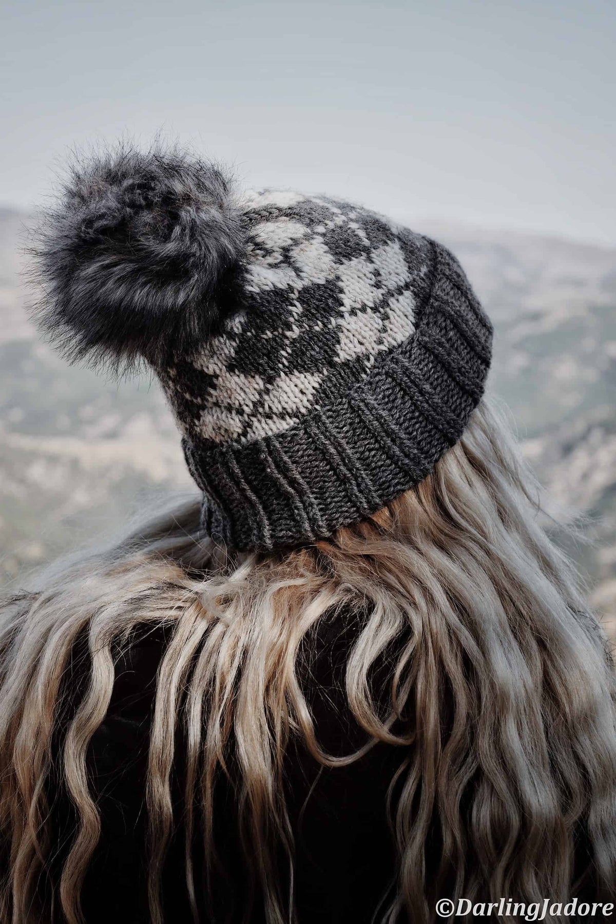 The Cypress Beanie argyle hat pattern showing timeless colorwork and cozy fit