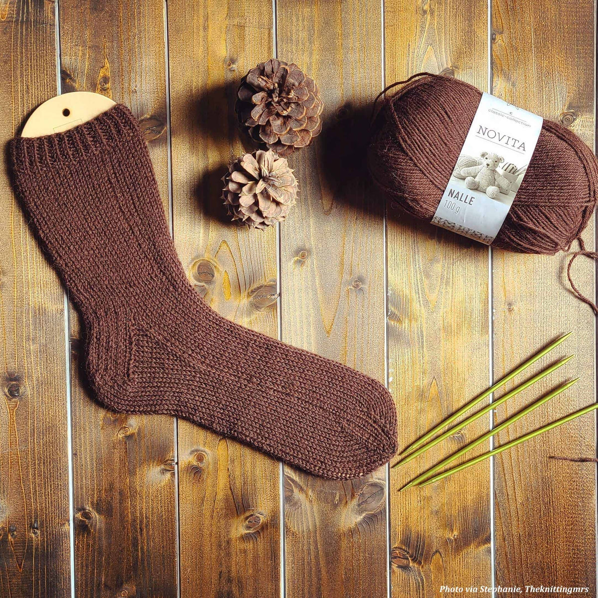 The Boyfriend Socks knitting pattern cover - easy cabin socks for everyday wear
