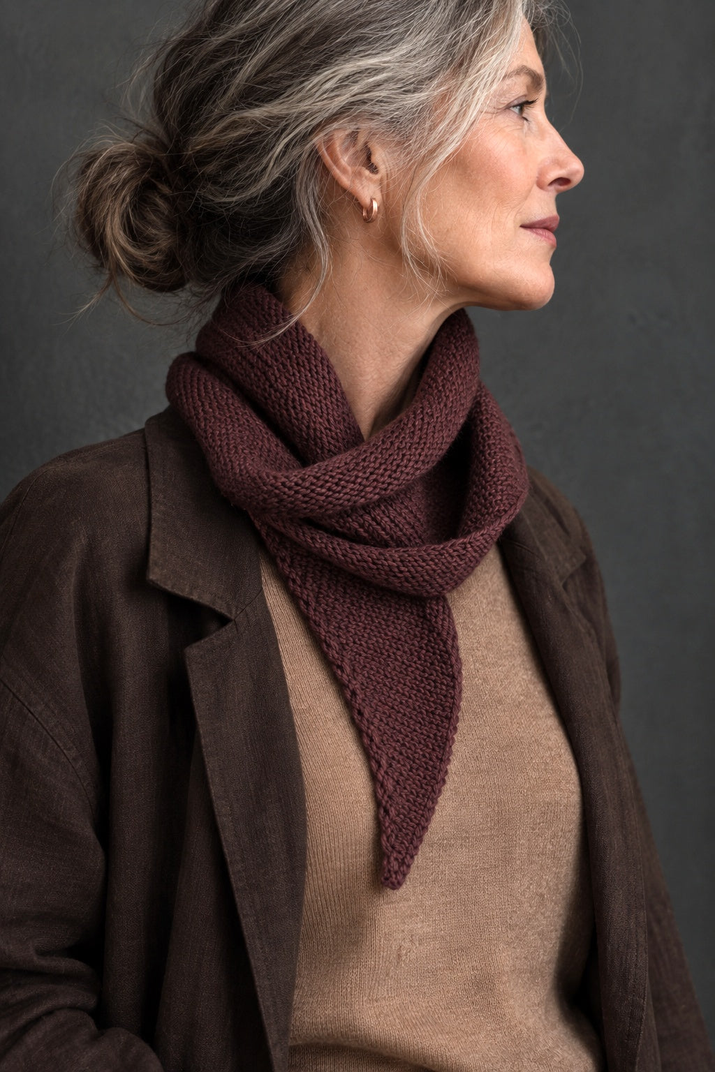 triangle scarf knitting pattern, easy knit triangle shawl Air Scarf Darling JAdore