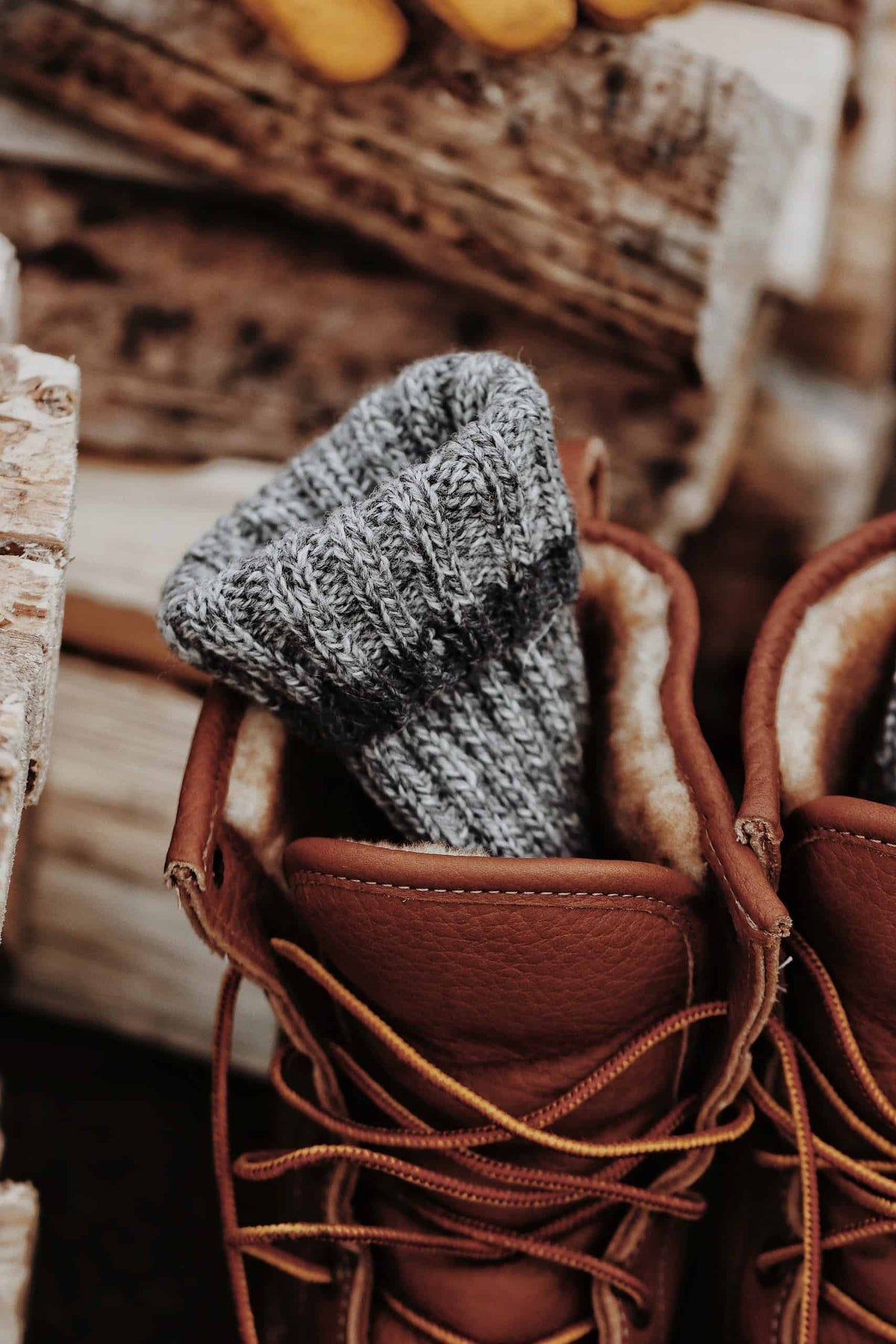 Chunky boot socks knitting pattern with classic rustic style