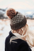The Dewdrop Beanie fair isle knitting pattern with vintage filigree colorwork design