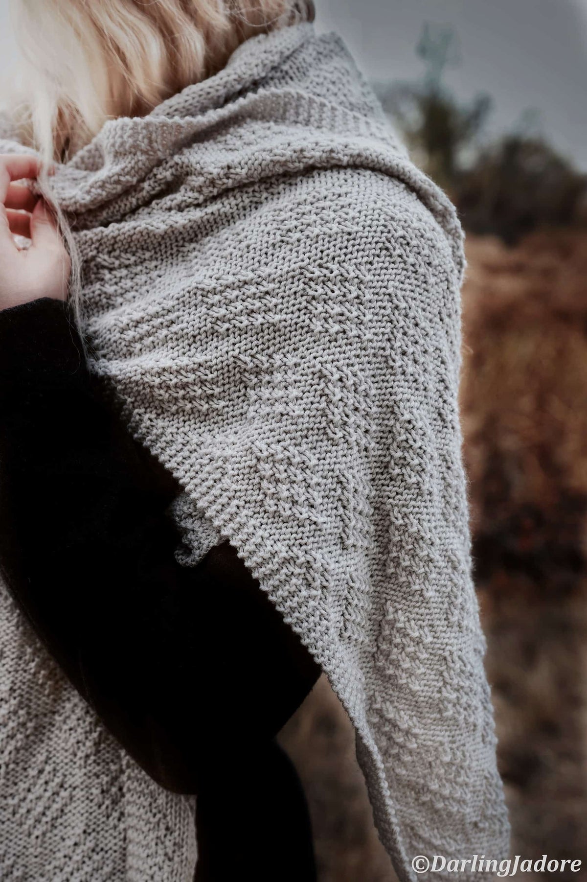 Diamond stitch scarf knitting pattern showing elegant texture and drape