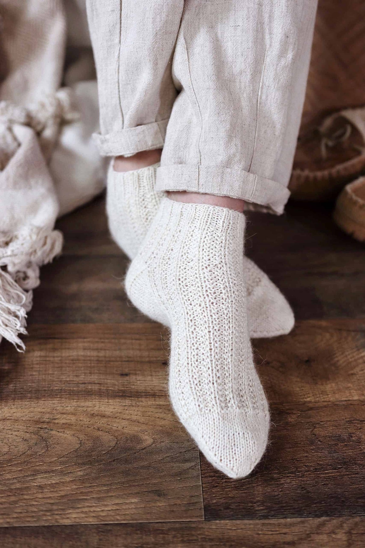 Women's ankle socks knitting pattern by Darling Jadore lifestyle photo