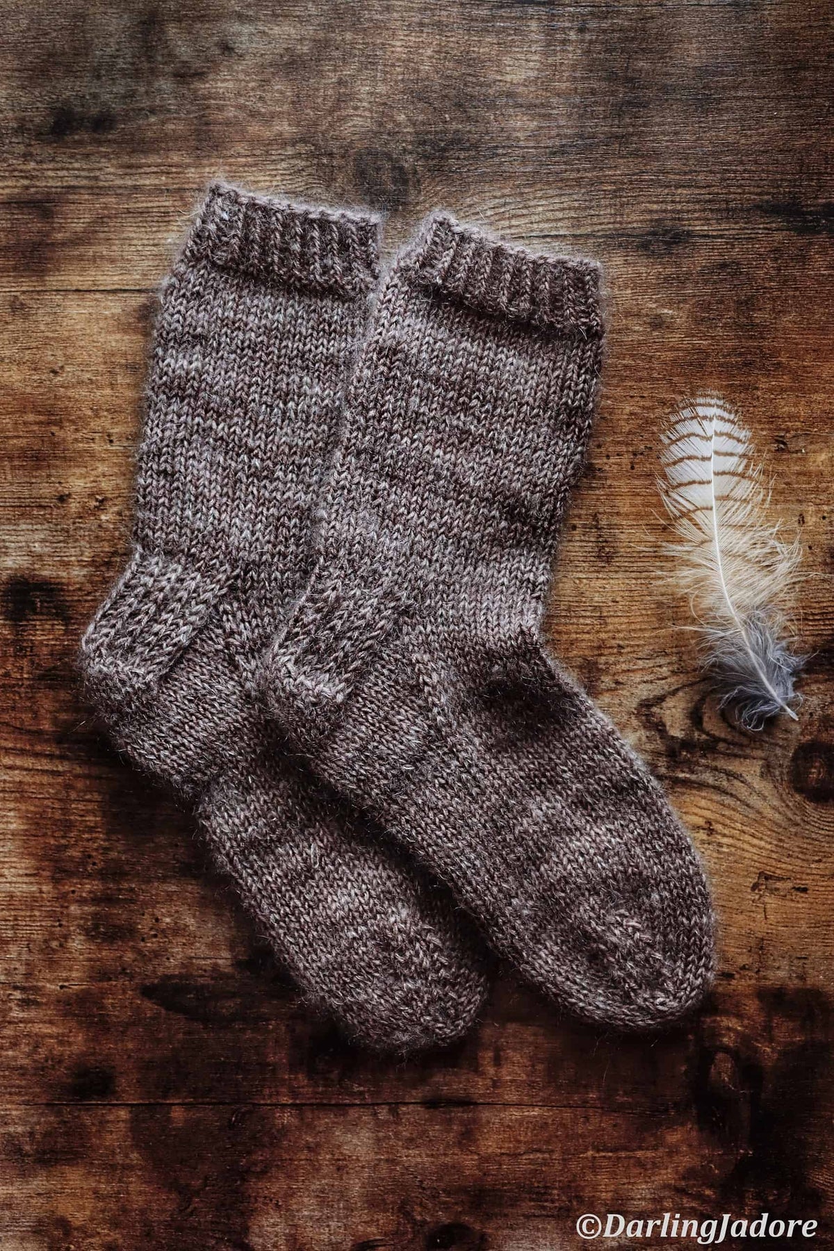 Easy knit socks pattern featuring ultra-soft mohair blend with airy silky fuzz
