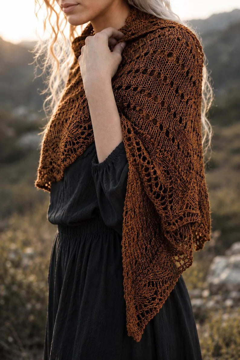 lace shawl scarf knitting pattern easy knit scarf pattern Ruska Scarf